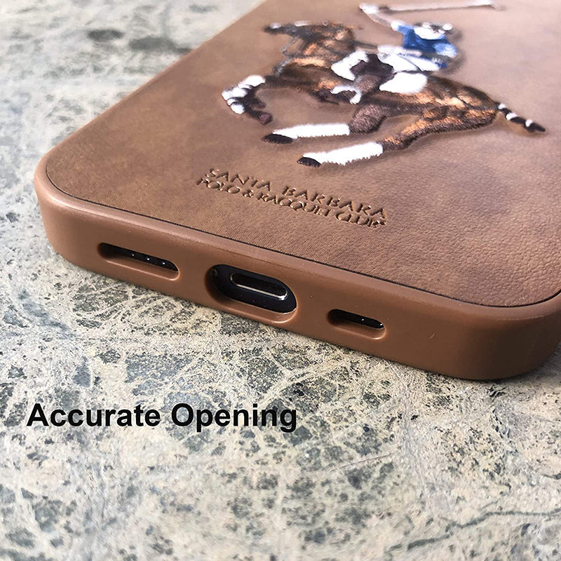 Santa Barbara Jockey Series Genuine Leather Brown Case For iPhone 12 - Premium Cases