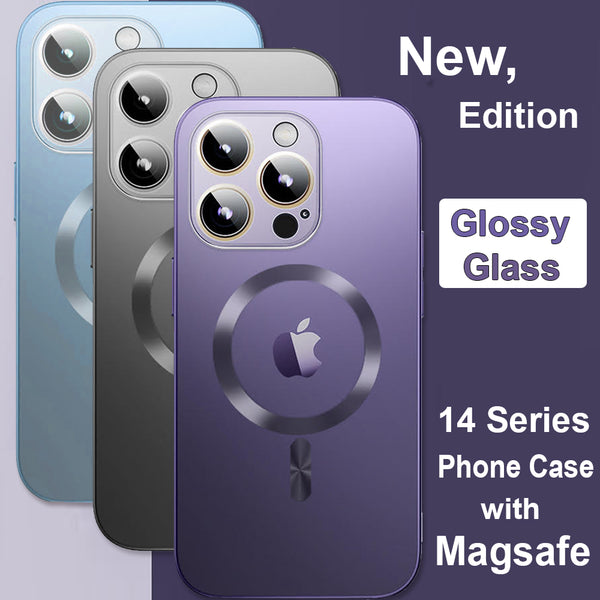 Glossy Ultra Thin Electroplated Camera Lens Protection With Magsafe For iPhone 14 Series