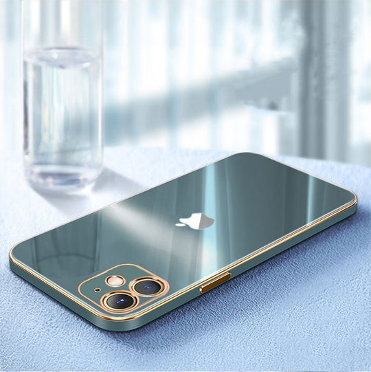 The Luxurious Glass Back Case With Golden Edges For iPhone 11