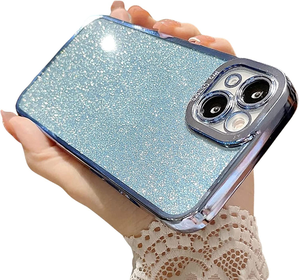 Luxury Glitter Transparent Square Bumper Back Case for iPhone 13