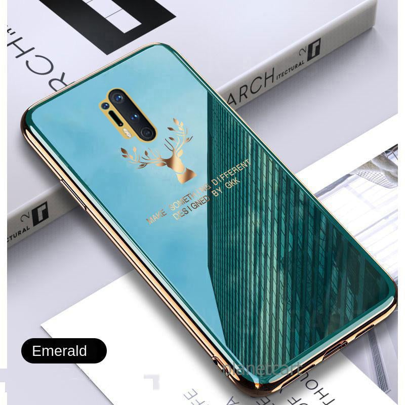 Luxury Electroplated Glass Case With Golden Edges For OnePlus 8 Pro