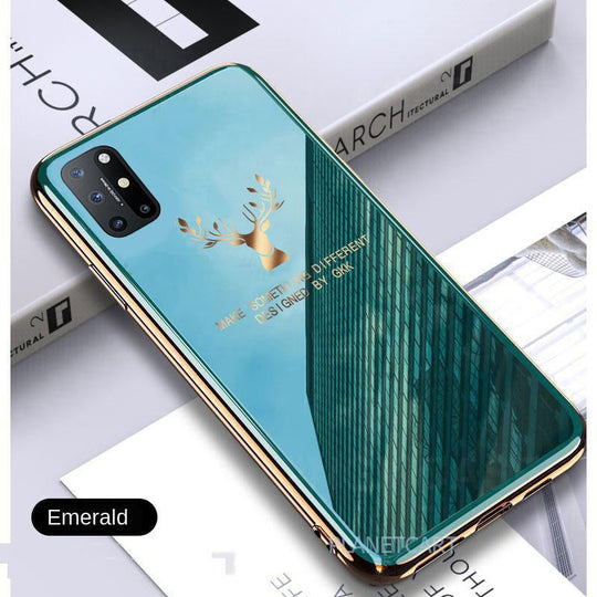 Luxury Electroplated Glass Case With Golden Edges For OnePlus 8T