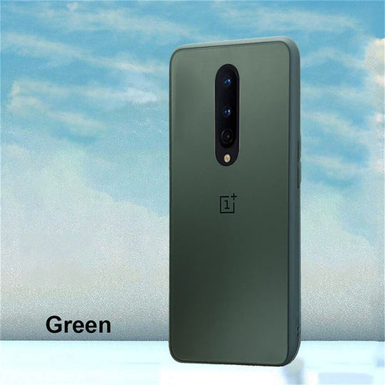 Special Edition Matte Finish Silicone Glass Back Case For Oneplus 8 - Premium Cases