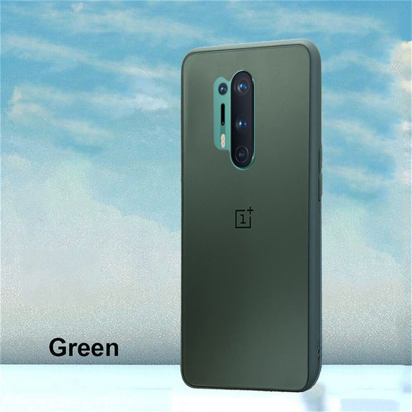 Special Edition Matte Finish Silicone Glass Back Case For Oneplus 8 Pro - Premium Cases