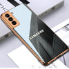 Glossy Gold Edge Glass Back Case For Samsung S22 Plus