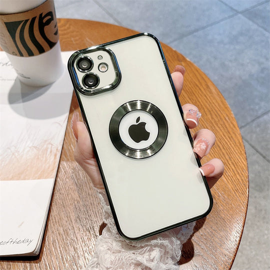 Premium Electroplated Luxury Square Silicon Clear Logo Cut Camera Protection Back Case Cover For iPhone 11