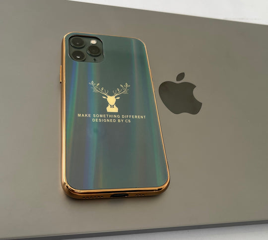 Gradient Deer Glass Back Case For iPhone 12