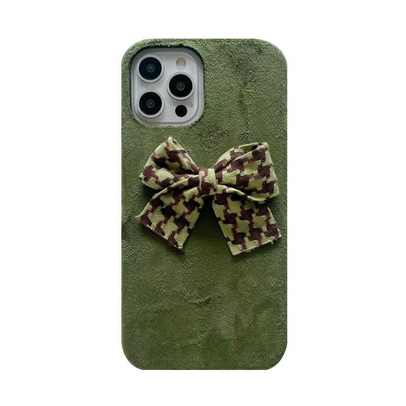 Premium Velvet Cloth with Bow Back Case for Apple iPhone 13 Pro Max
