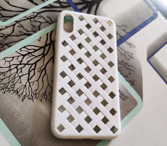 Henks Premium Hollow Grid Weave Case For iPhone X/XS-White