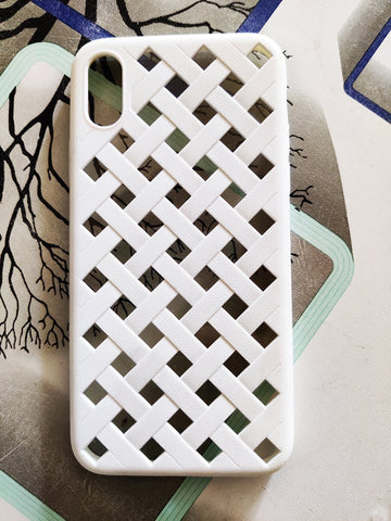Henks Premium Hollow Grid Weave Case For iPhone X/XS-White