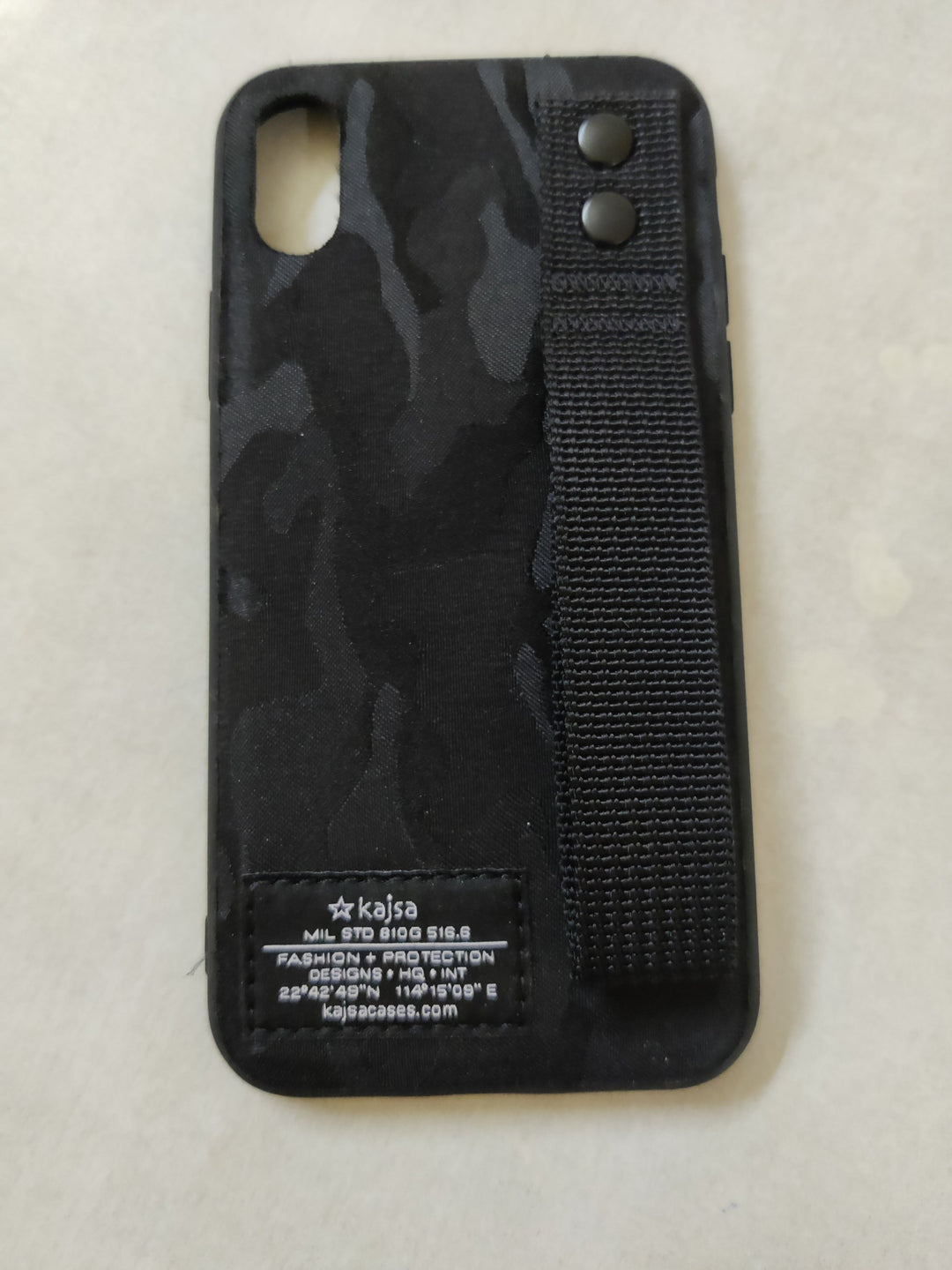 Kajsa Military Collection Straps iPhone X Fabric Tough Case - Black