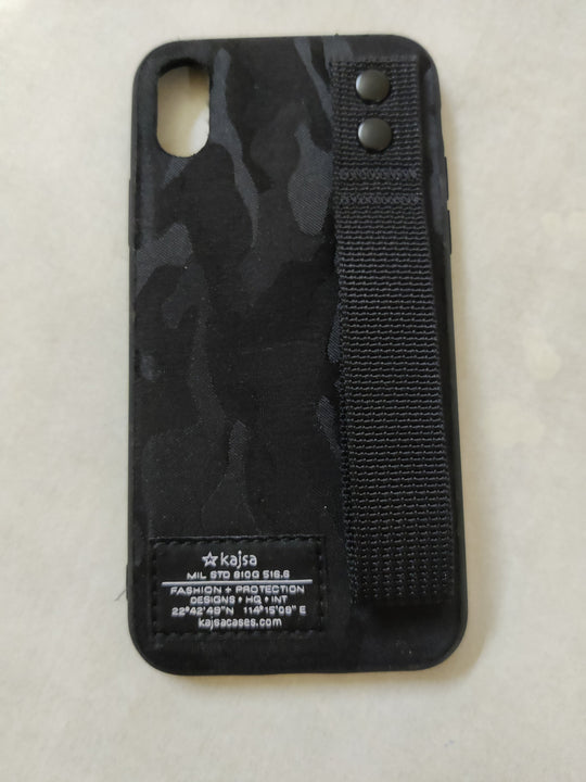 Kajsa Military Collection Straps iPhone X Fabric Tough Case - Black