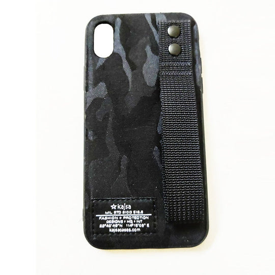Kajsa Military Collection Straps iPhone X Fabric Tough Case - Black