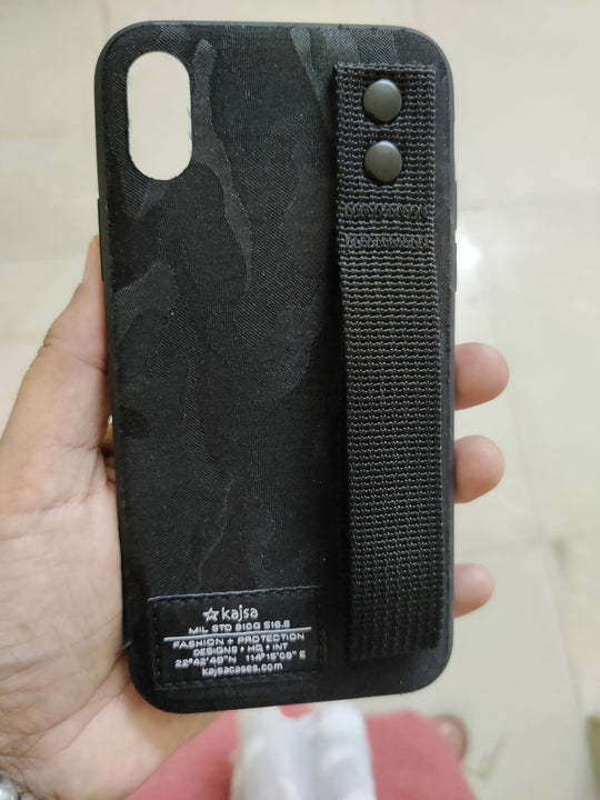 Kajsa Military Collection Straps iPhone X Fabric Tough Case - Black