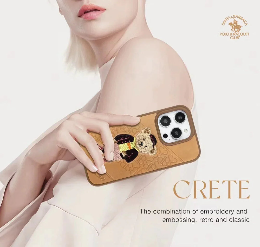Santa Barbara Classic Crete Series Genuine Leather Case For iPhone 15 Pro
