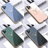 Deer Luxurious Gold Edge Glass Back Case For iPhone 12 Pro Max