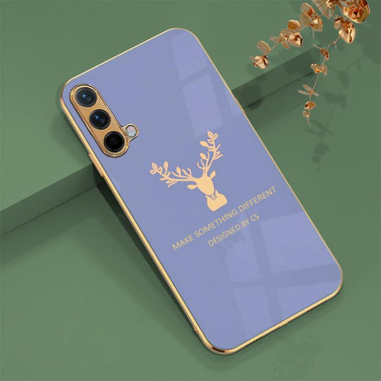 Deer Luxurious Gold Edge Glass Back Case For Oneplus Series - planetcartonline