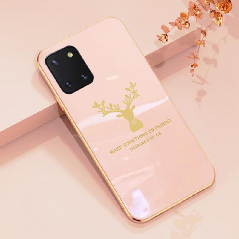 Luxurious Gold Edge Glass Back Case For Samsung Galaxy Note 10 Lite