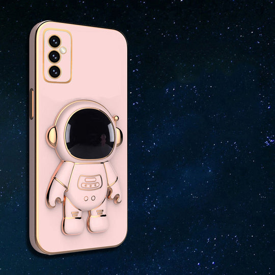 Astronaut Luxurious Gold Edge Back Case For Samsung Galaxy M52