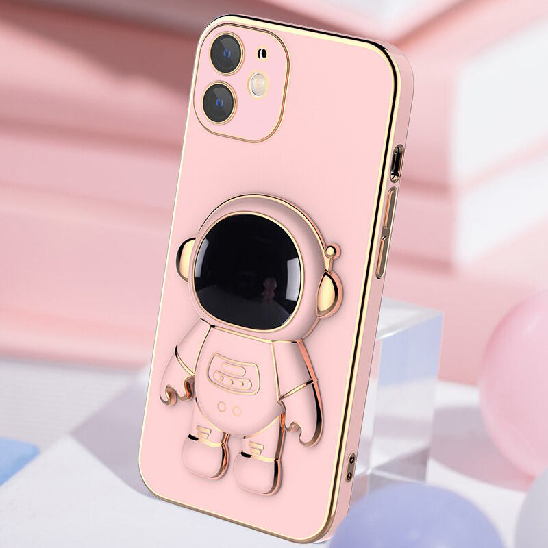 Astronaut Luxurious Gold Edge Back Case For iPhone 12