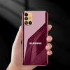 Glossy Gold Edge Glass Back Case For Samsung M51
