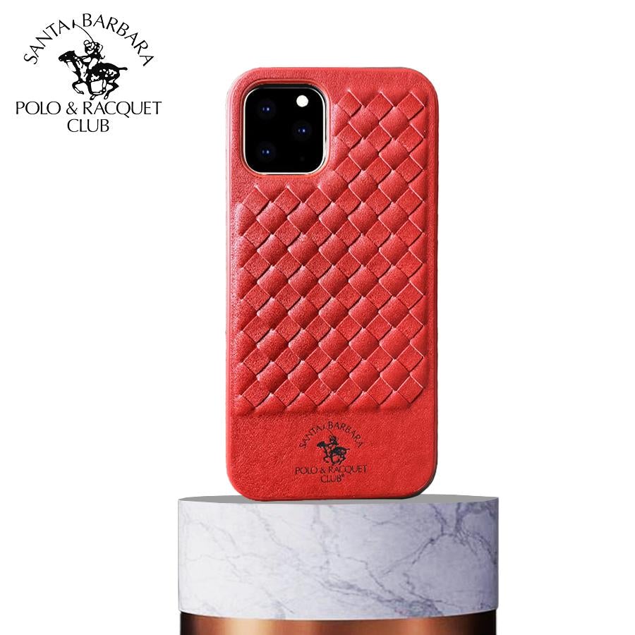Santa Barbara Ravel Series Red Genuine Leather Case For iPhone 13 - planetcartonline