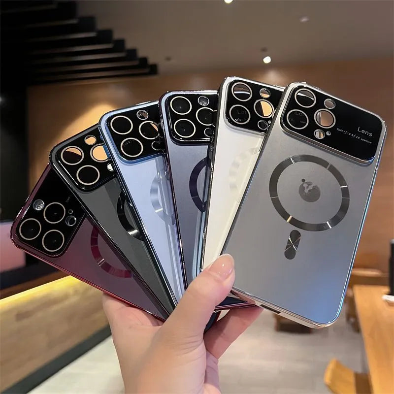 Luxury AG Nano Matte Magnetic Finger Case For iPhone 15 Plus