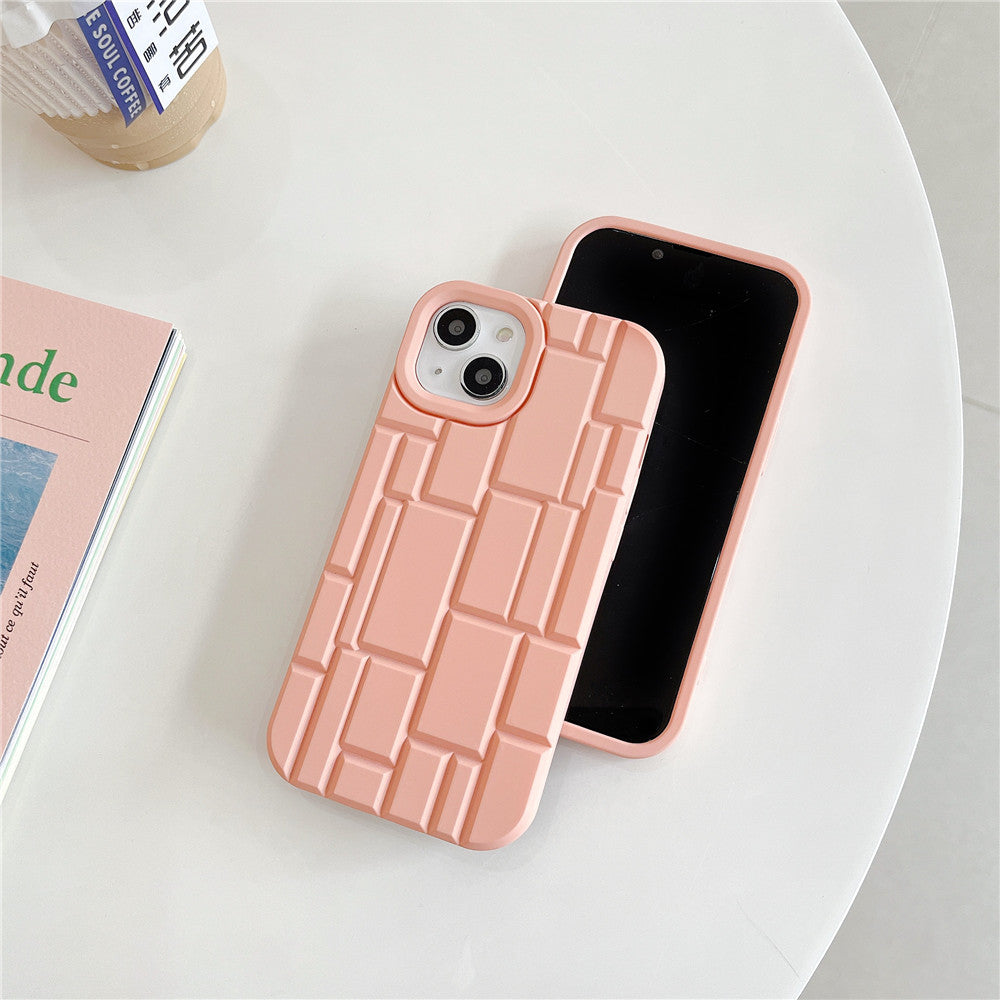 3D Silicone High Elastic line stripe design Case For iPhone 14