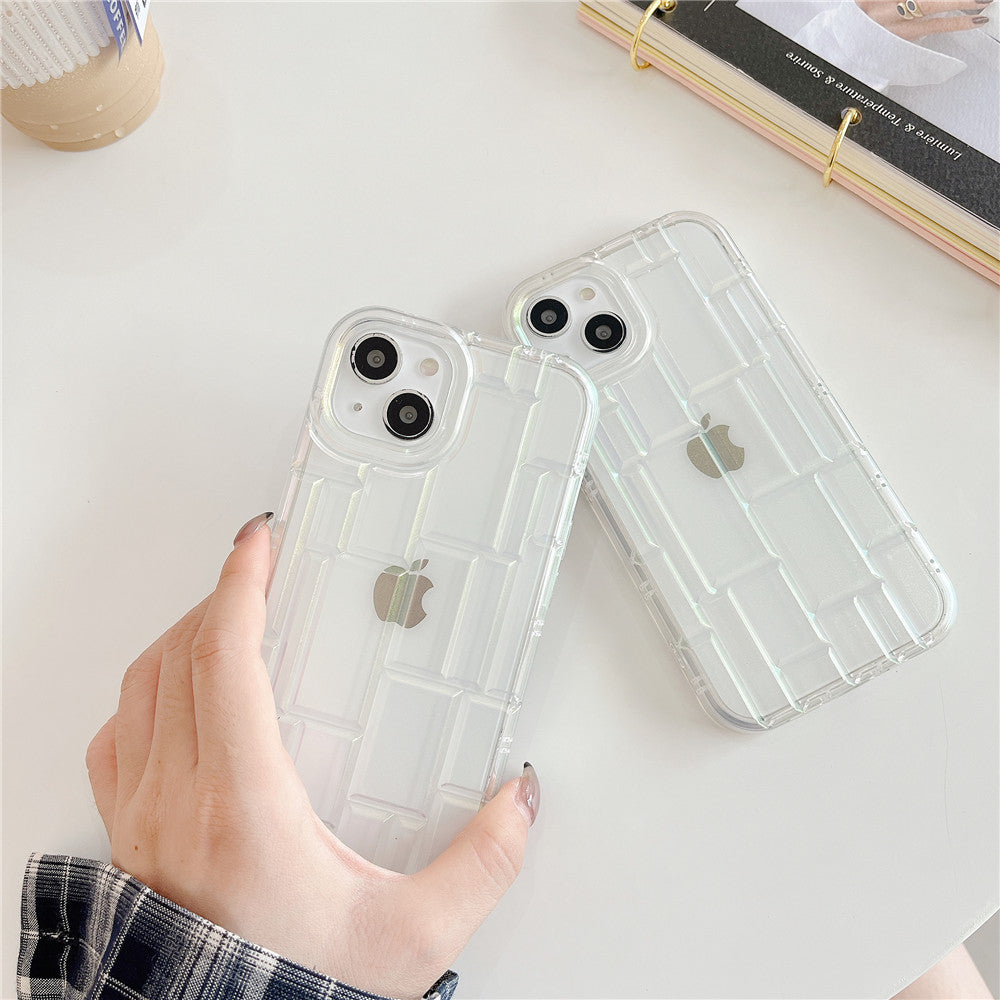 3D Silicone High Elastic line stripe design Case For iPhone 14