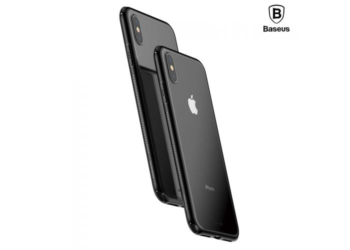 Baseus see Through Glass Protective Case For iPhone X/XS-Black