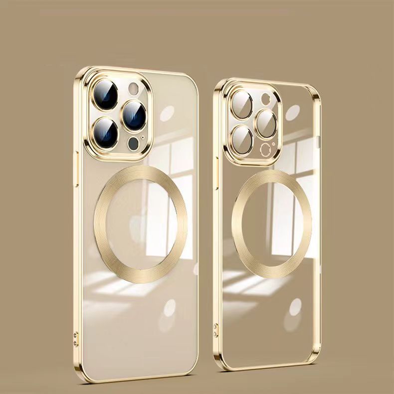 The Luxury Square Silicon Magsafe Clear Case With Camera Protection For iPhone 14 Pro Max