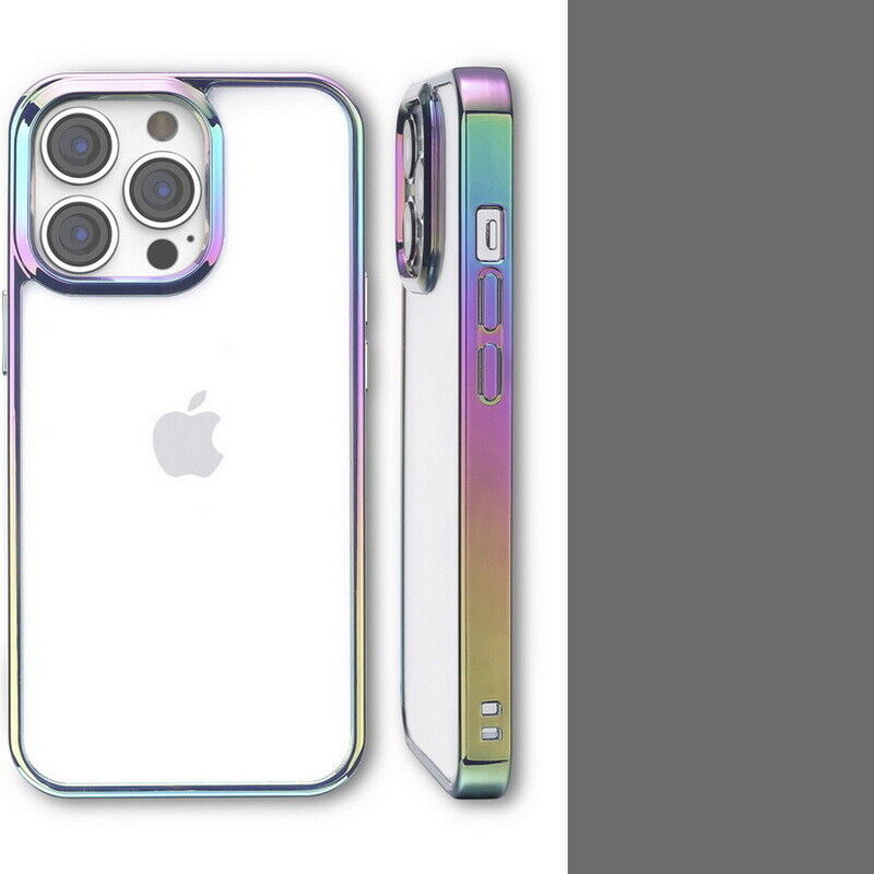 Transparent Heavy Duty Shining Gradient Back Case Cover for iPhone 13 Pro Max