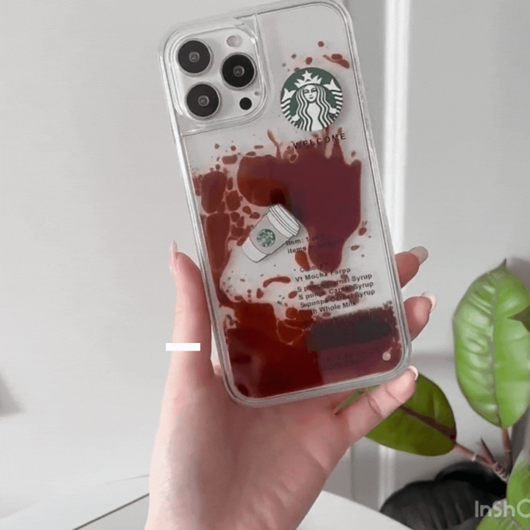 High Tensile Silicon Clear Starbucks Floating Coffee Cup Case For iPhone 13 Pro Max