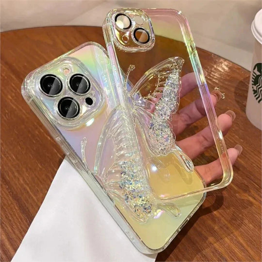 Glitter Butterfy Back Case For Apple iPhone 15 Pro Max