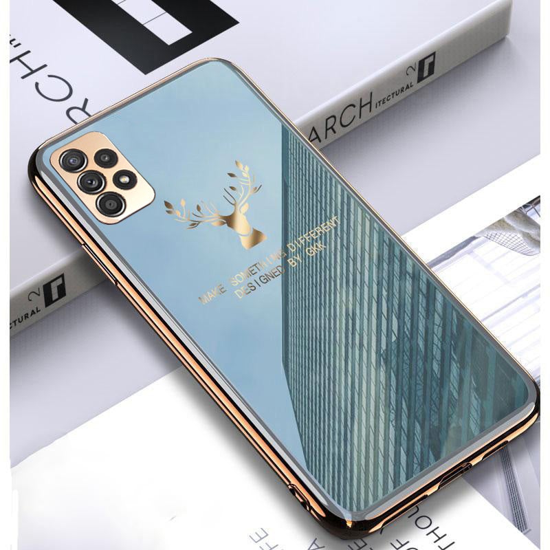 Luxury Electroplated Glass Case With Golden Edges For Samsung Galaxy A52 - planetcartonline
