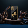 Luxury Horse Pattern Glass Back Case With Golden Edges For Samsung S20FE 5G