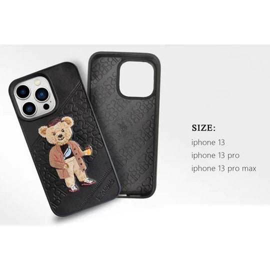 Santa Barbara Crete Series Polo Bear Genuine Leather Case For iPhone 14 Pro