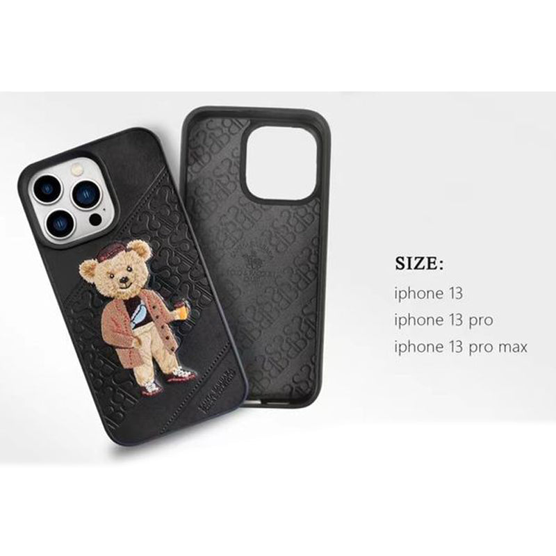 Santa Barbara Crete Series Polo Bear Genuine Leather Case For iPhone 13