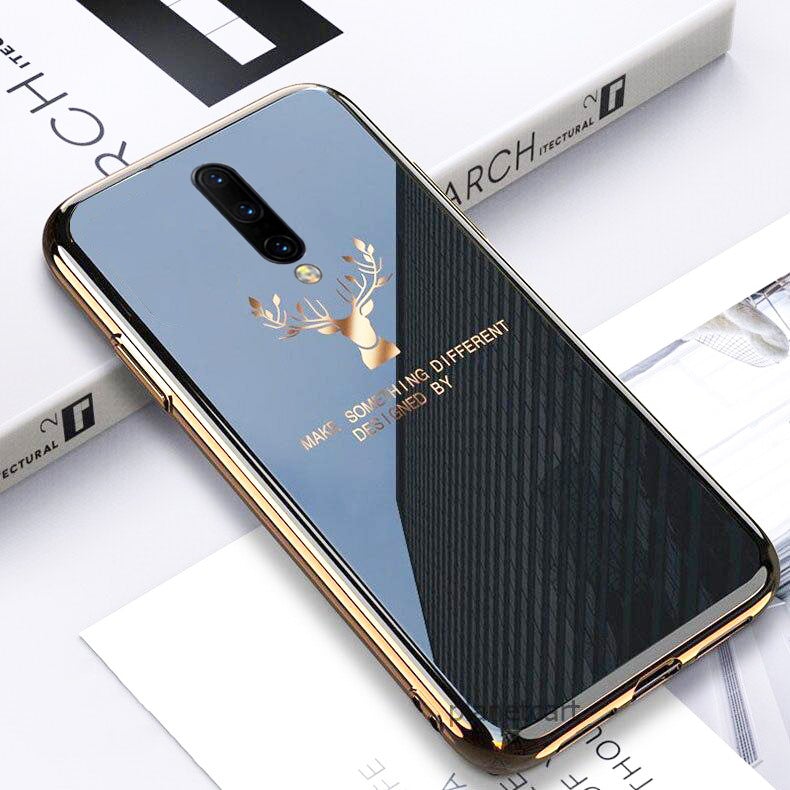 Luxury Electroplated Glass Back Case For OnePlus 7 Pro - planetcartonline