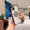 Premium Electroplated Luxury Square Silicon Clear Logo Cut Camera Protection Back Case Cover For iPhone 13