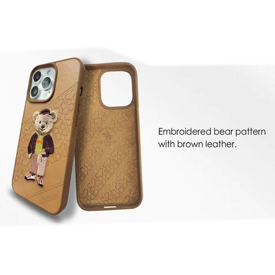 Santa Barbara Crete Series Polo Bear Genuine Leather Case For iPhone 14