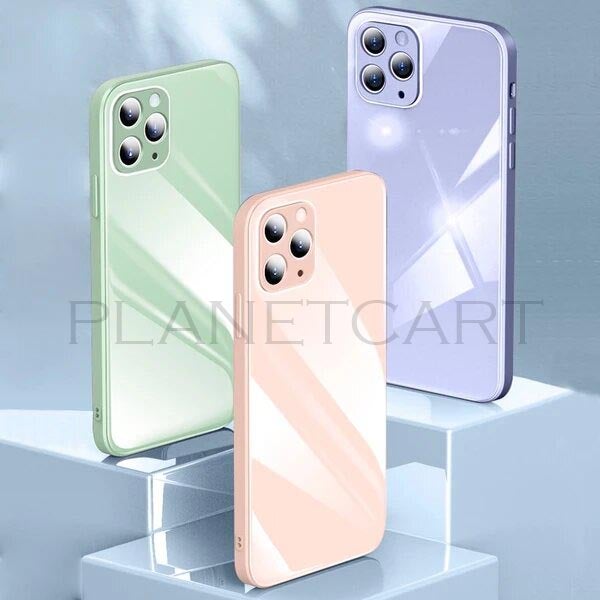 Special Edition Glossy Silicone Soft Edge Back Case with Camera Protection For iPhone 12