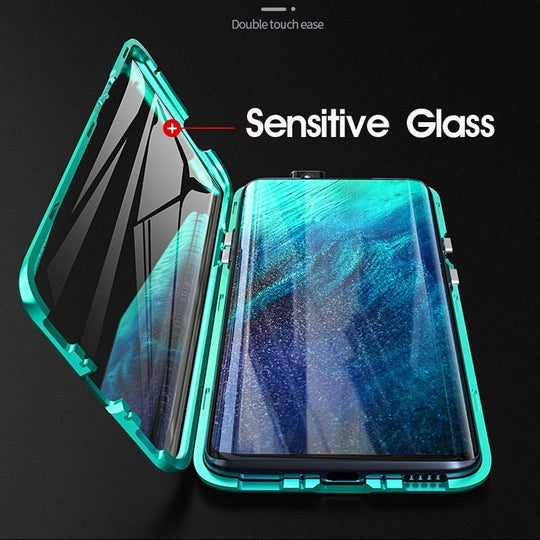 Electronic Auto Fit Double Glass Magnetic Case For One Plus 7T
