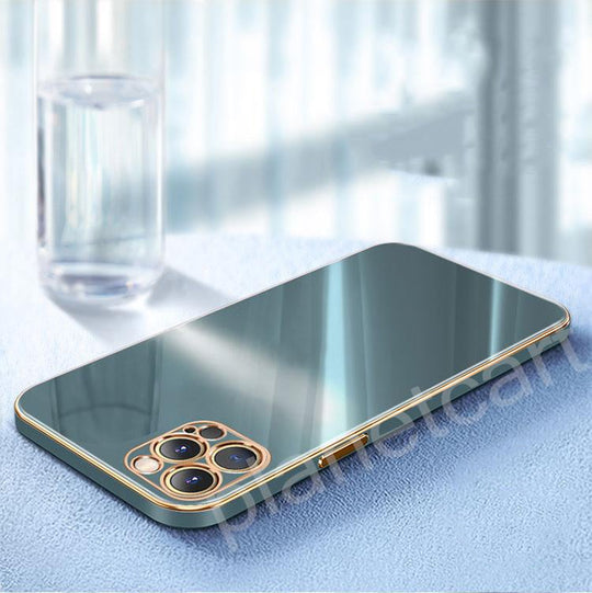 The Luxurious Glass Back Case With Golden Edges For iPhone 11 Pro