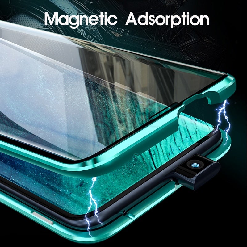 Electronic Auto Fit Double Glass Magnetic Case For One Plus 7T