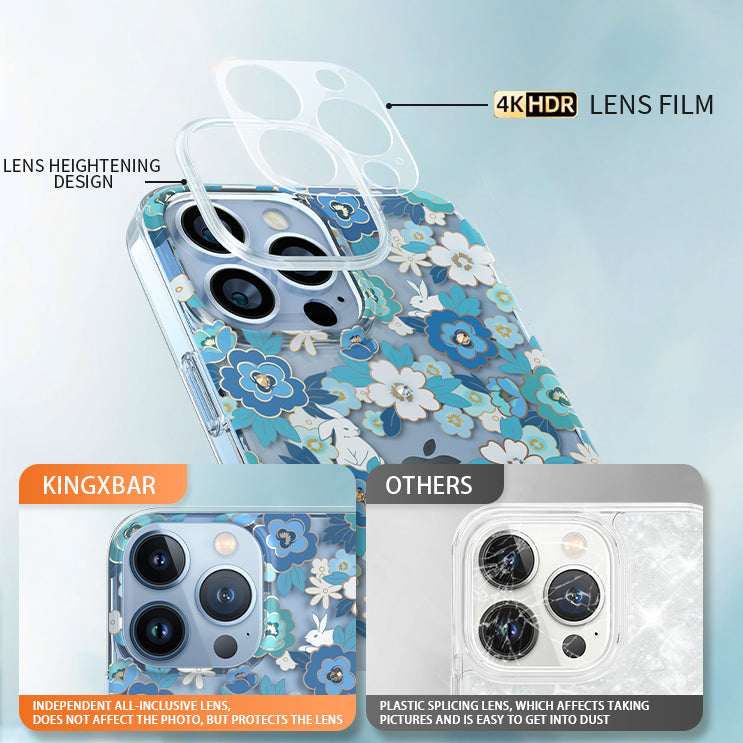 Kingxbar Brilliant Series Pc Flower Tpu Case For iPhone 13 - Premium Cases