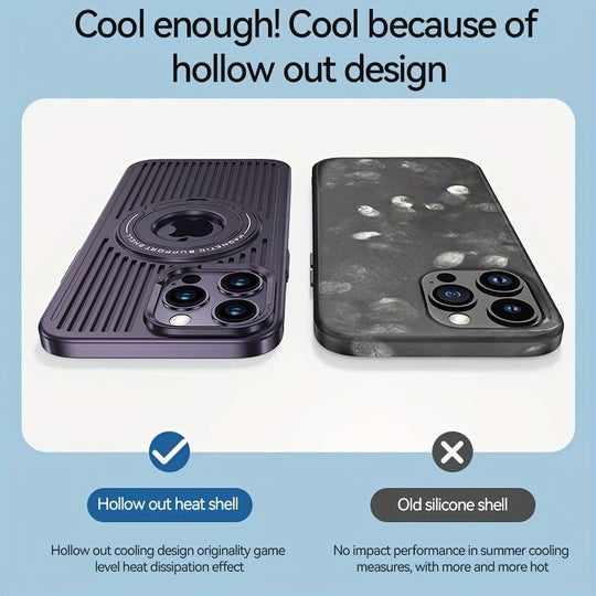 Frosted Magnetic Integrated Heat Dissipation Case For iPhone 15