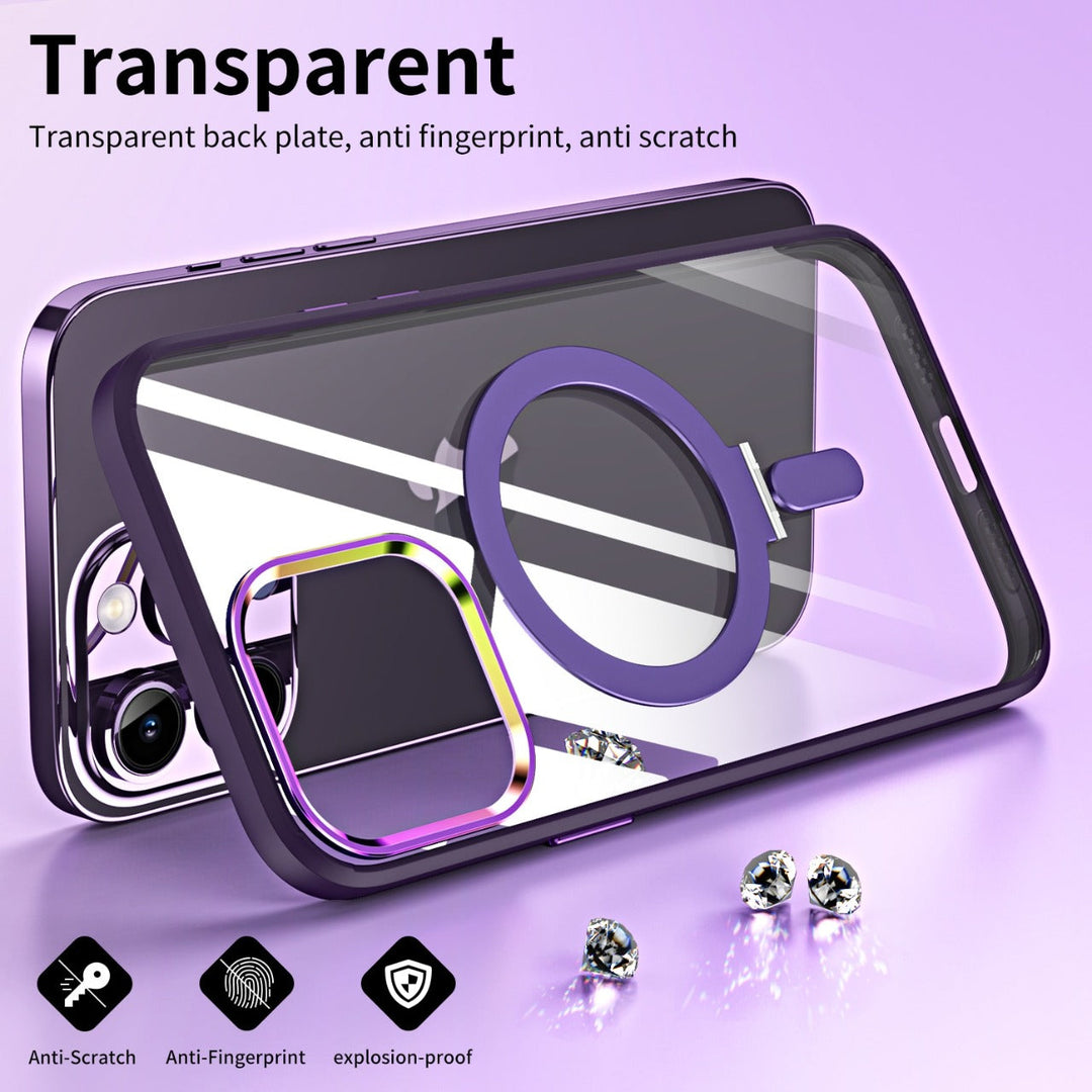 Magsafe Stand Transparent Gradient Back Case Cover for iPhone 14 Pro