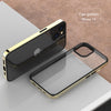 Luxury Transparent Electroplated Square Clear Back Bumper Case For iPhone 14 Pro