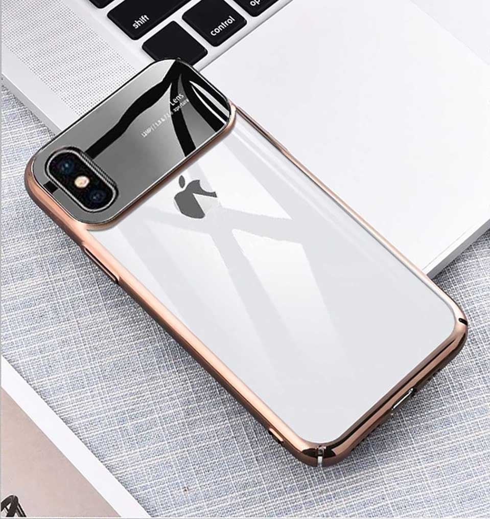 Rose Gold Case Iphone X New Edition Smooth Luxury Lens Case For